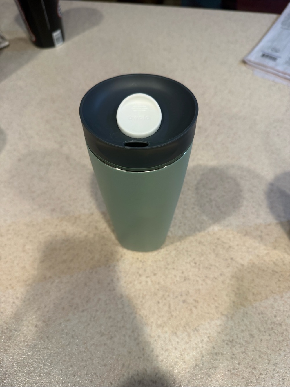 Sage Green Travel Tumbler with Dark Lid by unknown